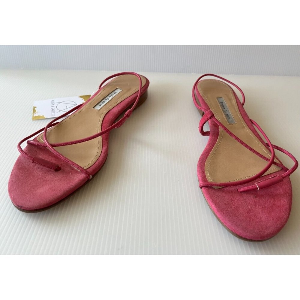 Emme Parsons Pink Suede Thong String Sandals, Size 10 (US) 40 (EU) New! $395